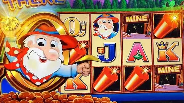 Where's the Gold reels with card symbols, MINE, Dynamite and the prospector